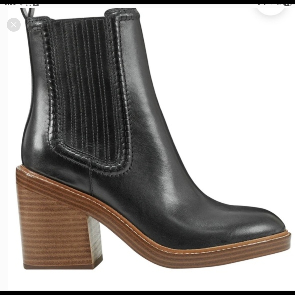 Marc Fisher Black Leather Heeled Boots